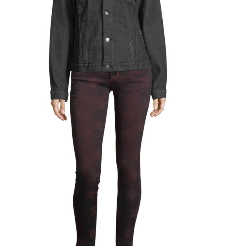 Etienne Marcel "Roos" jeans with star graphic print. Mid-rise; button-zip fly. - Picture 3 of 11